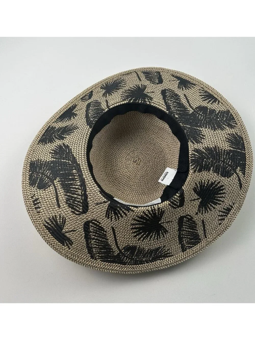 Sonoma Women’s Straw Hat Palms Wide Brim M 6 7/8